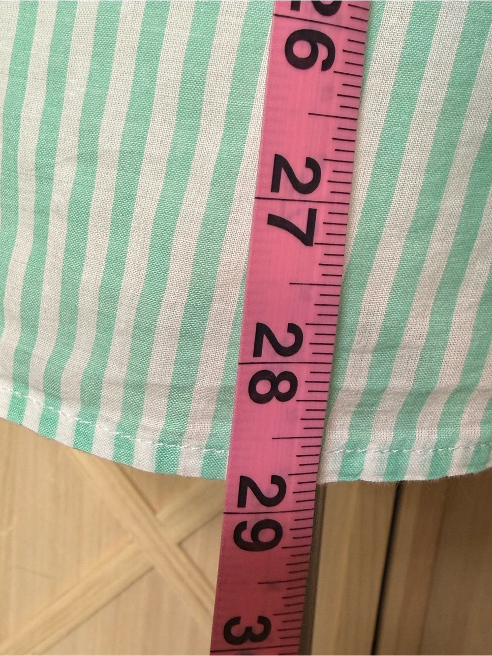 J.Crew Size 8 Mint Green White Stripe Cotton Button Down Shirt Coastal Summer - Picture 5 of 10